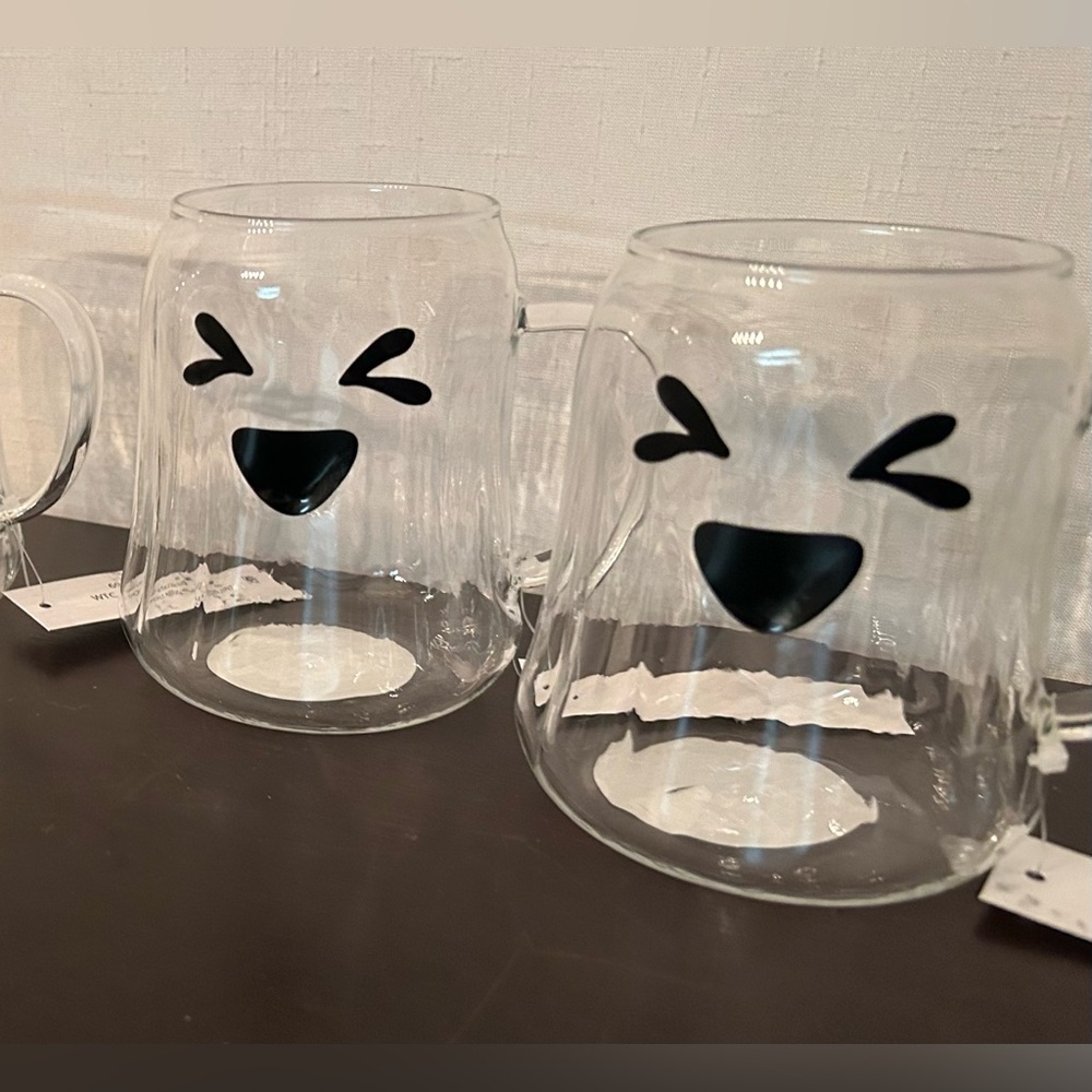 2 NWTs  Ghost, glass mugs. 16oz Way to Celebrate!